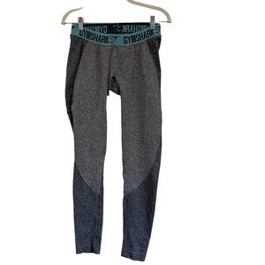 Gymshark Flex Leggings Gray / Teal Seamless Size Large